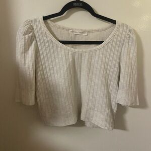 White Textured Women's Top
